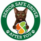 カーサイン 高齢者マーク SENIOR SAFE DRIVER ハバナブラウン ステッカー シール 直径13cm 肉球 日本製 車