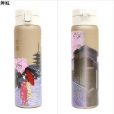 ワンタッチボトル480ml 和柄 841-004 841-005 841-006 841-009 送料無料 水筒 ステンレスボトル 保冷 保温 ボトル 舞妓 蒔絵 風神雷神 寿司 日本 日本伝統 ギフト 持ち運び おしゃれ 舞妓