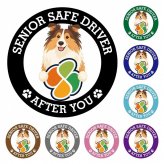 カーサイン 高齢者マーク SENIOR SAFE DRIVER ラフコリー ステッカー シール 直径13cm 肉球 日本製 車