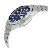セイコー5 腕時計 メンズ 自動巻き ネイビー ダークブルー シルバー SEIKO 5 海外モデル 逆輸入 メタルベルト 曜日 日付 バックスケルトン 機械式 誕生日 プレゼント ギフト 収納ケース付き 成人 卒業 入学