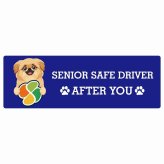 カーサイン 高齢者マーク SENIOR SAFE DRIVER ペキックス ステッカー シール 長方形 15x5cm 肉球 日本製 車