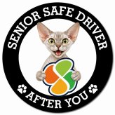 カーサイン 高齢者マーク SENIOR SAFE DRIVER デボンレックス マグネット 強力 直径13cm 肉球 日本製 車 ステッカー