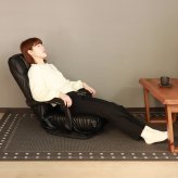 高座椅子 アンズ 回転式 リクライニング 完成品 天然木 ブラック・ブラウン・ダークブラウン W63xD67-122xH80cm座面高22cm 座椅子 リクライニングチェア パーソナルチェア 肘付き ブラック ブラウン ダークブラウン おしゃれ