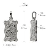ハワイアンジュエリー ネックレス 金属アレルギー 対応 純チタン ネックレス 刻印 無料 誕生石 ウェーブプレート Lサイズ チェーン 長さ選べる ステンレスより軽く肌に優しい メンズ レディース プレゼント ハロウィン 【品番：CG-TIP407L】