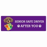カーサイン 高齢者マーク SENIOR SAFE DRIVER ワイヤーヘアードダックスフンド ステッカー シール 長方形 20x6.7cm 肉球 日本製 車