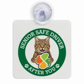 カーサイン 高齢者マーク SENIOR SAFE DRIVER ピクシーボブ 車内用 吸盤タイプ 収れん火災防止タイプ 肉球 日本製 車 ステッカー