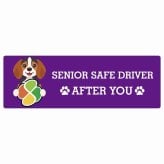 カーサイン 高齢者マーク SENIOR SAFE DRIVER ビーグル ステッカー シール 長方形 15x5cm 肉球 日本製 車