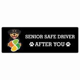 カーサイン 高齢者マーク SENIOR SAFE DRIVER ロットワイラー ステッカー シール 長方形 15x5cm 肉球 日本製 車