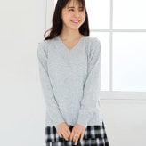 【送料無料】授乳服〈授乳/マタニティ〉Vネックニットトップス