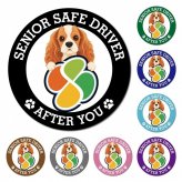 カーサイン 高齢者マーク SENIOR SAFE DRIVER イングリッシュコッカースパニエル マグネット 強力 直径13cm 肉球 日本製 車 ステッカー