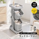 バスケット取り外し可能 ランドリーバスケット 2カラー 2段 3段 キャスター付き 洗濯籠 斜め 開口 取り出しやすい 衣類 タオル 下着 靴下 キッチン クローゼット 洗濯物 子供部屋 新発売 新商品