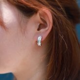 ハワイアンジュエリー フープピアス スクロール透かし アーチピアス シルバー925 キャッチ メール便 20G ゲージ 彼女 妻 女性 レディース 誕生日 プレゼント ハロウィン 【品番：SE38801】