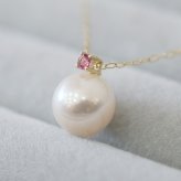 ［pearl606］8mm - 8.5mm ホワイトピンク ペンダント ネックレス 10月 誕生石 ピンクトルマリン あこや真珠