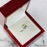 大粒 非加熱 バイカラーサファイア 3.67ct ダイヤモンド プラチナ Pt900 リング 指輪 ジュエリー 細い レディース 可愛い エレガント シンプル サファイア グリーン イエロー  誕生石 9月 Drops