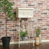 メールボックス グレープ BR2 ブラウン・ホワイト 2色展開 郵便ポスト 玄関 屋外 おしゃれ シンプル 新生活 家具 インテリア 不二貿易