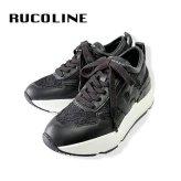 ルコライン スニーカー ルコライン 靴 RUCO LINE RUCO-021BK PIZZO CALF PU レース生地 合皮 ブラック 黒 Rマーク 新ソールタイプ ローカット ファスナー無し