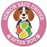 カーサイン 高齢者マーク SENIOR SAFE DRIVER ビーグル マグネット 強力 直径13cm 肉球 日本製 車 ステッカー