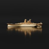 ケイウノ 戦艦大和 竣工85周年 ゴールドフィギュア ギフト アクリルケース付き フィギュア 記念コレクション 観賞用 模型
