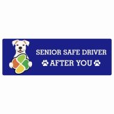 カーサイン 高齢者マーク SENIOR SAFE DRIVER ドゴアルヘンティーノ ステッカー シール 長方形 15x5cm 肉球 日本製 車