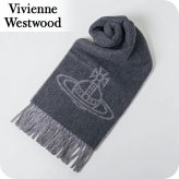 ヴィヴィアン ウエストウッド マフラー メンズ レディース ブランド Vivienne Westwood ロゴ W01MK-P410 ANTHRACITE ビビアン