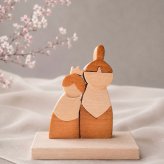国産ヒノキの寄り添い雛｜木製ひな人形｜雛祭り・桃の節句のインテリア・贈り物