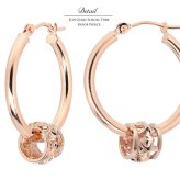 ハワイアンジュエリー フープピアス ピアス ピンクゴールド ピアス 外径20mm クロッシングピアス プルメリア 透かし バレル 樽 大ぶり ゴールド 揺れる 片耳(1個)購入可 K14ピンクゴールド 20G ゲージ BY THE SEA バイザシー プレゼント ハロウィン 【品番：GE231R】