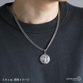 ステンレス ロケットネックレス HIPHOP ダブル喜平チェーンネックレス ロケットペンダント 写真 記念 思い出 50cm 60cm ゴールドネックレス 18KGP シルバー 聖ベネディクト 6面カット メンズ 男性 金属アレルギー対応