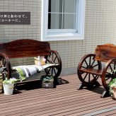 車輪ベンチ 1100 二人掛け 天然木 木製 椅子 チェア 玄関 庭 バルコニー ウッドデッキ 屋外 小型 ガーデニング フラワー プランター台 おしゃれ カントリー ブリティッシュ 北欧 ナチュラル 家具 新生活