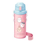 水筒 キッズ ちいかわ 保冷 軽量 800ml 直飲み ステンレスボトル ワンタッチ 子供 女の子 小学生 キャラクター キッズボトル かわいい 肩掛け ショルダー ストラップ付き ハチワレ うさぎ ピンク ブルー 魔法瓶 通園 通学 大きい ドリンクボトル 幼稚園 学校 斜めがけ 軽い