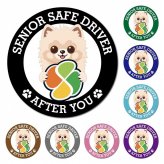 カーサイン 高齢者マーク SENIOR SAFE DRIVER ポメ柴 マグネット 強力 直径13cm 肉球 日本製 車 ステッカー