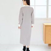 【送料無料】授乳服〈授乳〉ポロカラーワンピース