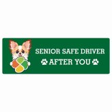 カーサイン 高齢者マーク SENIOR SAFE DRIVER パピチワ ステッカー シール 長方形 15x5cm 肉球 日本製 車