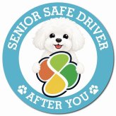 カーサイン 高齢者マーク SENIOR SAFE DRIVER ビションフリーゼ マグネット 強力 直径13cm 肉球 日本製 車 ステッカー