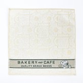 スヌーピー ミニタオル BAKERY＆CAFE グリーン ハンカチ SNOOPY