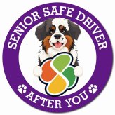 カーサイン 高齢者マーク SENIOR SAFE DRIVER セントバーナード マグネット 強力 直径13cm 肉球 日本製 車 ステッカー
