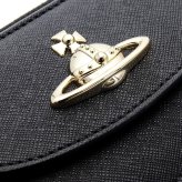ヴィヴィアンウエストウッド フラグメントケース レディース Vivienne Westwood 5112001GU S000B N401 ブラック ハーフムーン カードケース コインケース 小銭入れ サフィアーノ調 オーブ ミニ財布