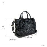 LANVIN ランバン トートバッグ プリエヴェロール 斜め掛け 手持ち 2way 普段使い 使いやすい シンプル レディース ギフト プレゼント ブラック 61-6061