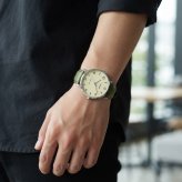 箱なし カシオ 腕時計 メンズ CASIO アイボリー グリーン カーキ シルバー レザー 革ベルト 海外モデル 逆輸入 薄型 シンプル カジュアル ビジネス 仕事 誕生日 就職祝い 父の日 プレゼント ギフト 成人 卒業 入学