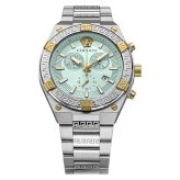 ヴェルサーチェ 腕時計 メンズ ライトブルー アクアブルー シルバー ゴールド クロノグラフ 46mm VERSACE SPORTY GRECA スイス製 メンズ腕時計 高級 ブランド おしゃれ プレゼント ギフト 成人 卒業 入学