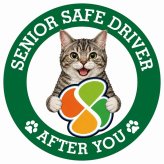 カーサイン 高齢者マーク SENIOR SAFE DRIVER アメリカンワイヤーヘア ステッカー シール 直径13cm 肉球 日本製 車