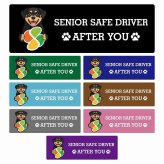カーサイン 高齢者マーク SENIOR SAFE DRIVER ロットワイラー ステッカー シール 長方形 15x5cm 肉球 日本製 車