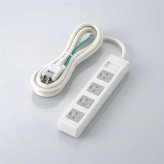 エレコム T-T1D-3425WH 3極4口マグネットシャッタータップ 2.5m