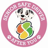 カーサイン 高齢者マーク SENIOR SAFE DRIVER ダルメシアン ステッカー シール 直径13cm 肉球 日本製 車