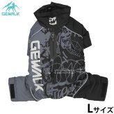 ジウォーク GEWALK タイポグラフィ ドリズル サーマル オーバーオール 犬服 L グレー