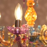 照明 ライト ャンデリア LED電球 白熱電球 引っ掛けシーリング付き LED 付・ヴェネチアン マルチ お手軽取付シャンデリア・5灯 おしゃれ 可愛い 姫系 軽量 簡単取付 LED電球付き アンティーク ラ 新築祝い 引越し祝い