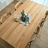 開梱設置無料 ダイニングテーブル 単品 160cm幅 木製 4人用 5人用 6人用 チーク無垢材 角型 コンパクト 机 インテリア おしゃれ ナチュラル 天然木 北欧 カフェ 食卓 モダン 新生活