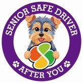 カーサイン 高齢者マーク SENIOR SAFE DRIVER ヨークシャーテリア ステッカー シール 直径13cm 肉球 日本製 車