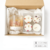 ＜キャンドルホルダー＆ティーライトセット＞暮らしを彩るキャンドルセット | キャンドルホルダー【星の雫】〈星明かり（gold）〉  ＋ティーライトキャンドル4つ｜結婚祝い・新築祝い・誕生日ギフトに