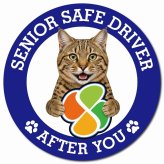 カーサイン 高齢者マーク SENIOR SAFE DRIVER ピクシーボブ マグネット 強力 直径13cm 肉球 日本製 車 ステッカー