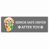 カーサイン 高齢者マーク SENIOR SAFE DRIVER コッカプー ステッカー シール 長方形 15x5cm 肉球 日本製 車